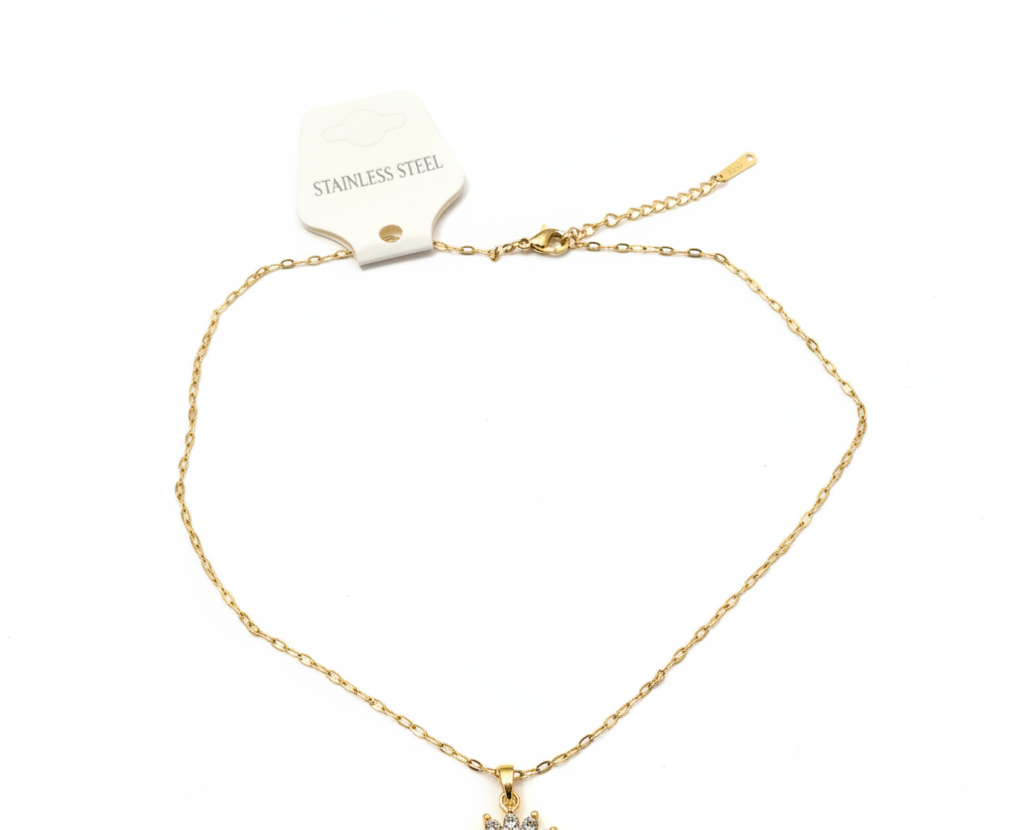 Gold Starburst Necklace - White Background 1