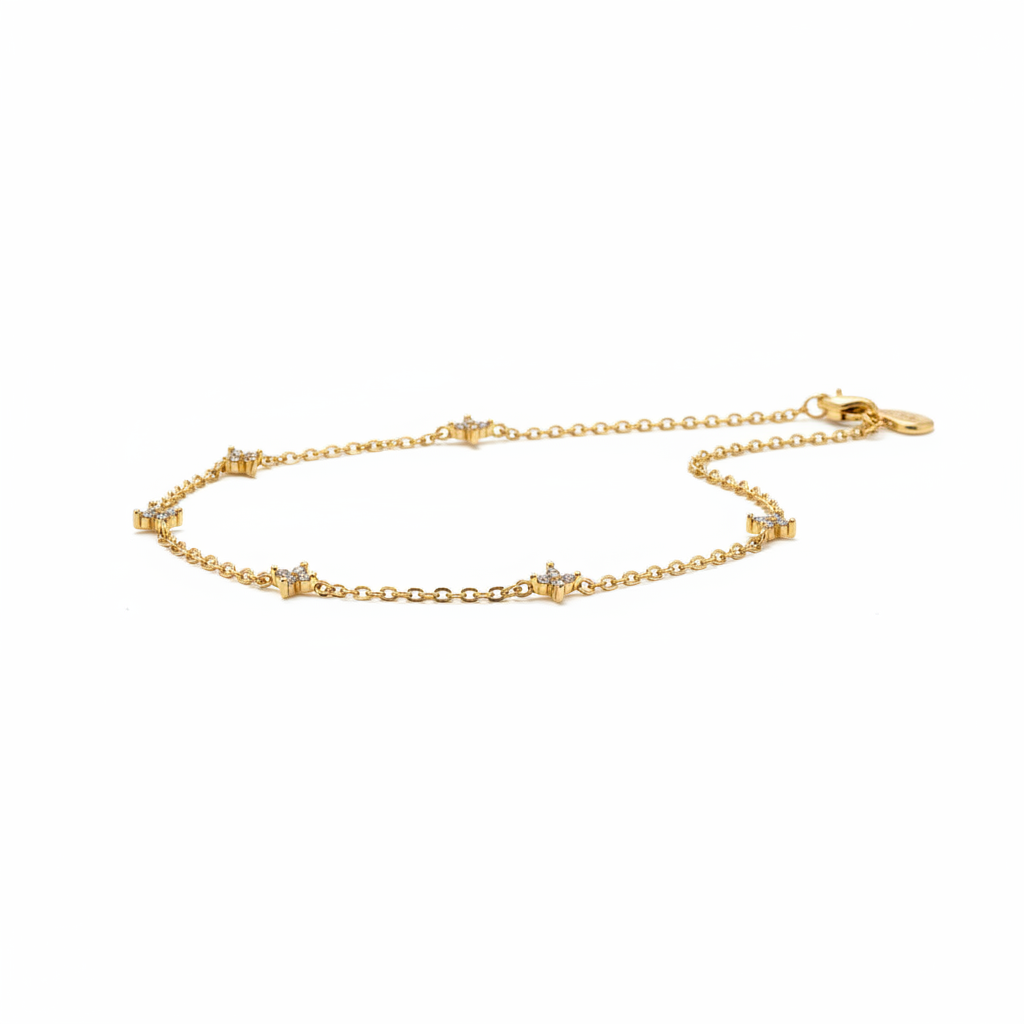 Gold Chain Bracelet - White Background 1