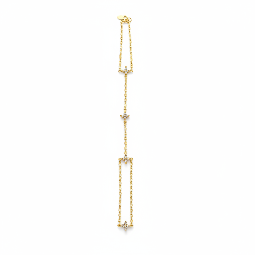 Gold Chain Bracelet - White Background 2