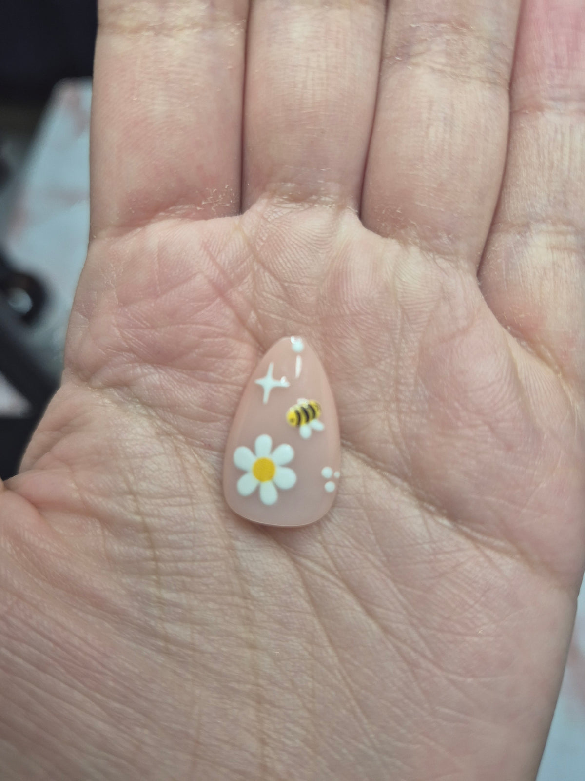 Bees and Flowers Press-On Almond Shape Nails