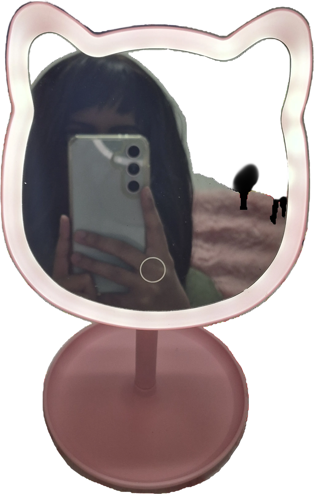 Pink kitty vanity mirror