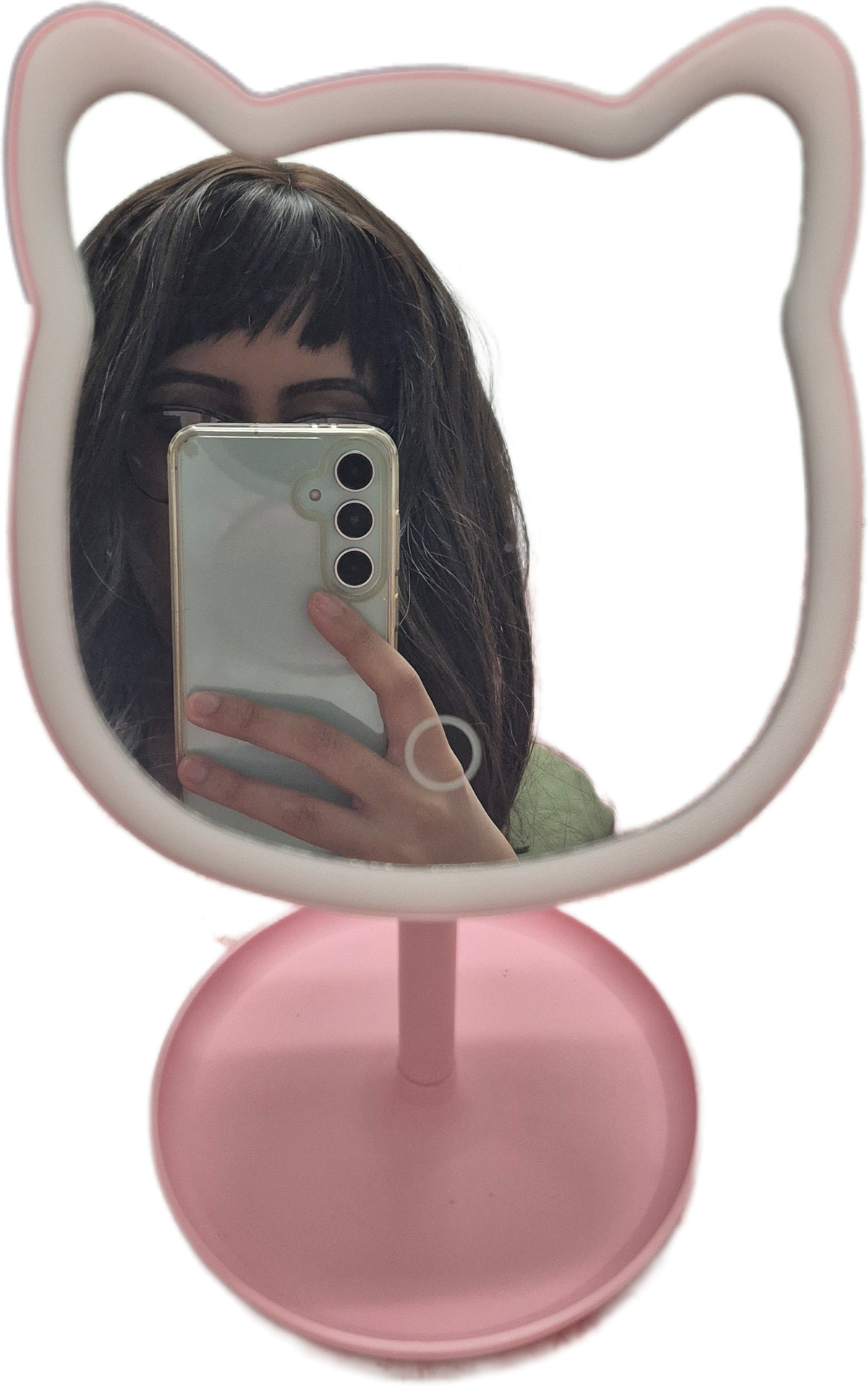 Pink kitty vanity mirror